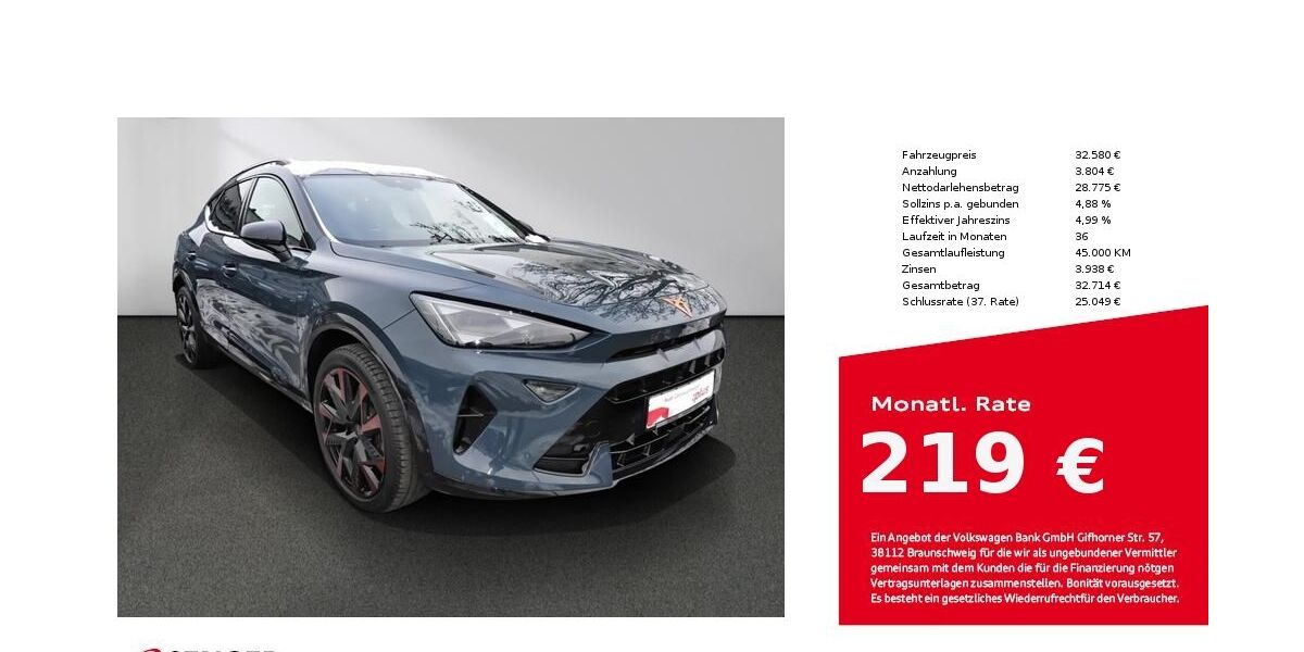 Cupra Formentor 11.400 km 31.880 &euro; Lübeck 23556