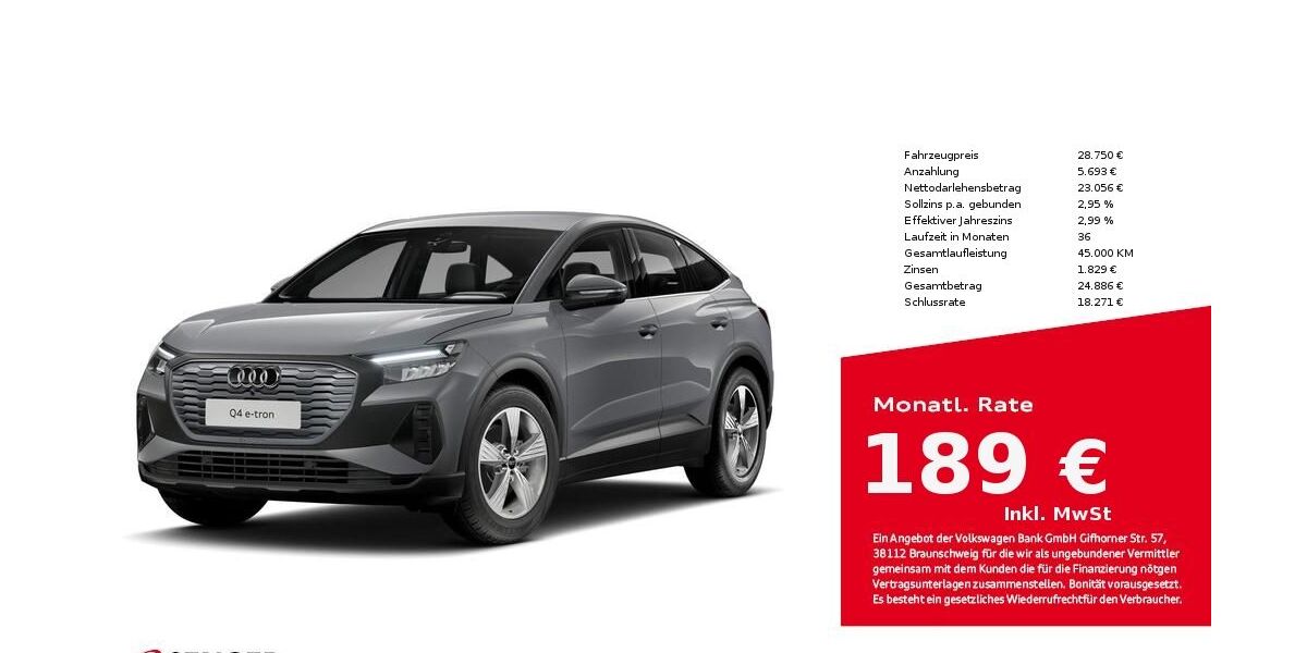 Audi Q4 e-tron 15.250 km 28.750 &euro; Lübeck 23556