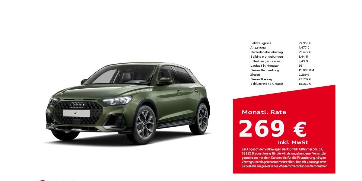 Audi A1 6.700 km 29.750 &euro; Lübeck 23556