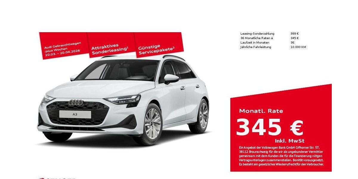 Audi A3 8.550 km 34.890 &euro; Bad Oldesloe 23843