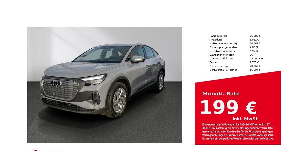 Audi Q4 e-tron 34.350 km 24.980 &euro; Lübeck 23556